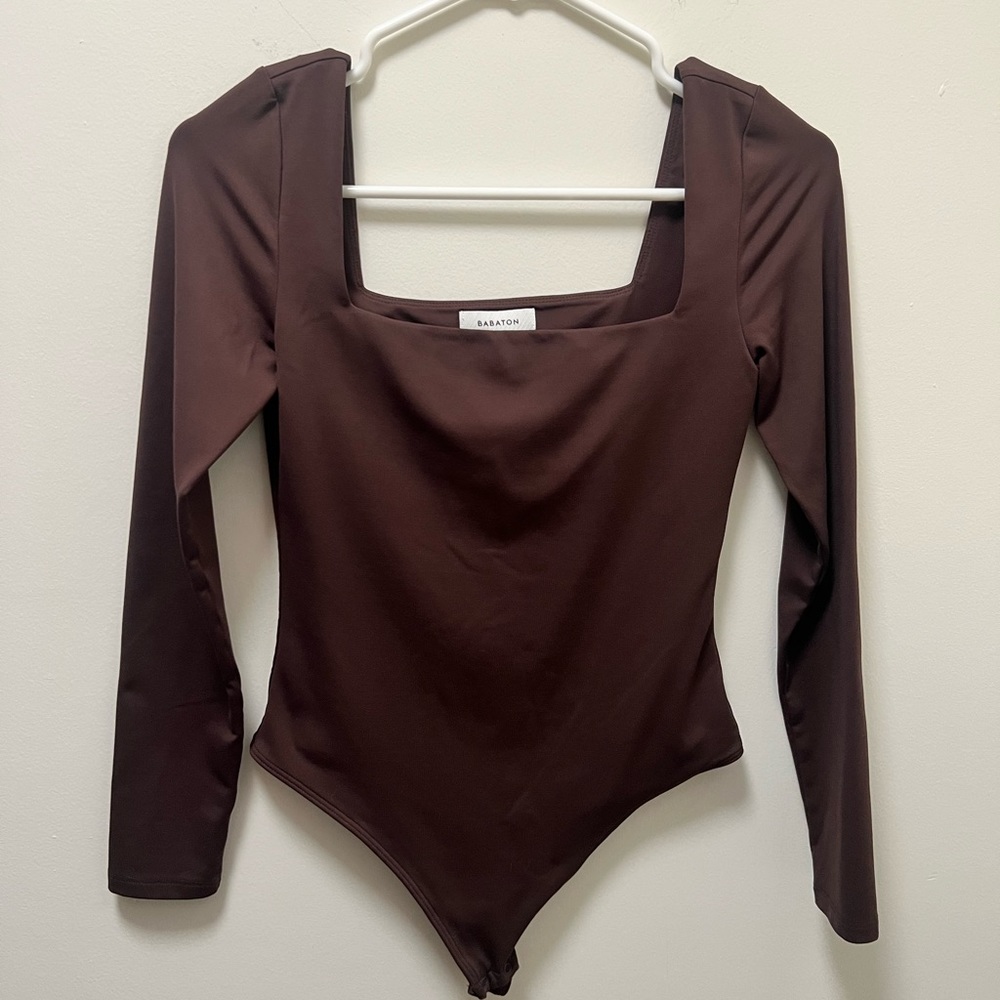 COPY - Contour Squareneck brown Longsleeve Bodysuit